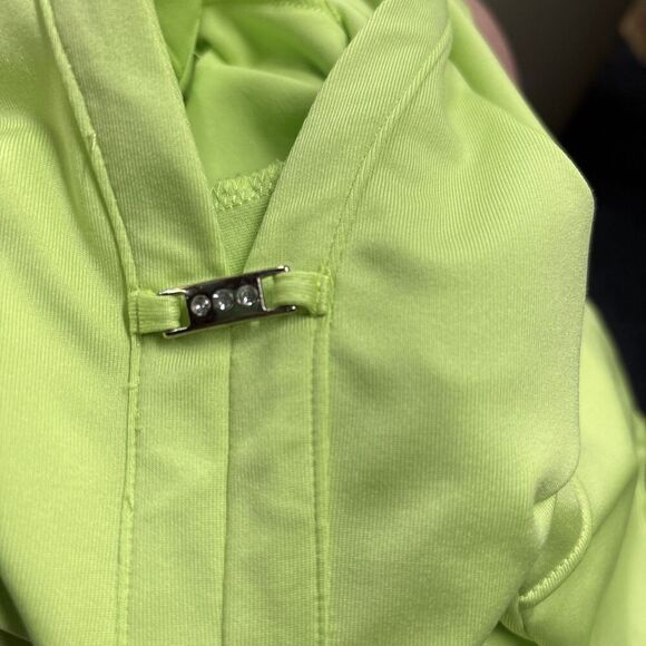 Chico’s Zenergy Golf Shirt Women’s Size 2 M Lime Green Collared Stretch Top - Picture 4 of 12